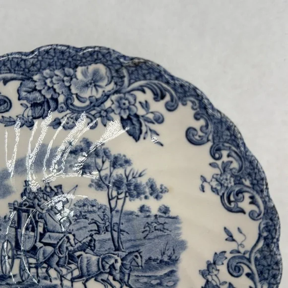 Johnson Brothers Coffee Cups and Saucers COACHING SCENES Regency Blue and White - Picture 11 of 11